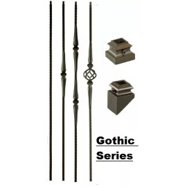 Iron Balusters Iron Spindles Metal Stair Parts Hollow Gothic Satin Black - Gothic Hammered Bar