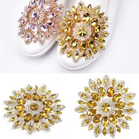 Crystal Glass Rhinestones Decoration Jewelry for Code Flower Claw Heavy Industry Accessories Clothes Clothing 11Cm Headscarf Decorative Headwrap Rhinestones Sequins (Crystal