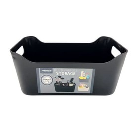 FabFinds Solid Storage Baskets Small Multipurpose Storage Box with Handles (1X(W16.5cmXL24cmXH10cm), Black)