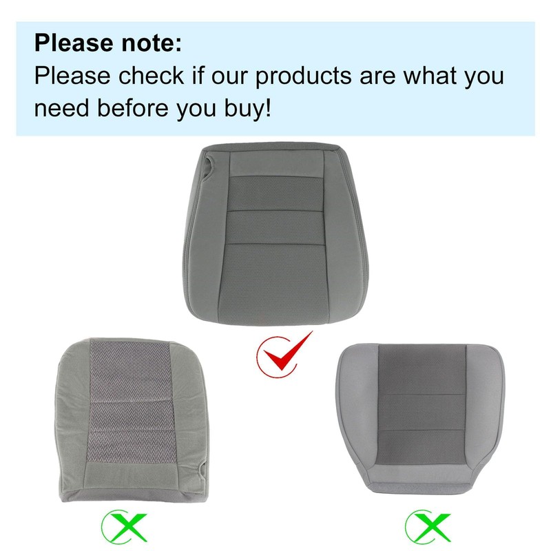 SecosAutoparts Front Driver Side Bottom Replacement Cloth Seat Cover Gray