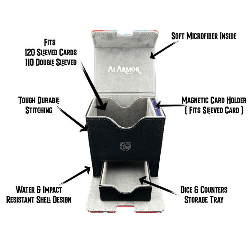 Ai Armor MTG Guild Colors Commander Deck Box (Selesnya, Black