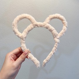 Thick Plush Headband Women Round Mouse Bear Ears Makeup Headband Bandana Headbands Play Pieces