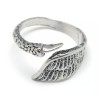 LZD Alloy Cuff Finger Ring Wing Antique Silver Size 10