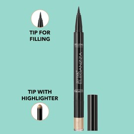 Zermat Eleganzza, Eyeliner Eyebrows and Highlighter, 0.03 Oz.