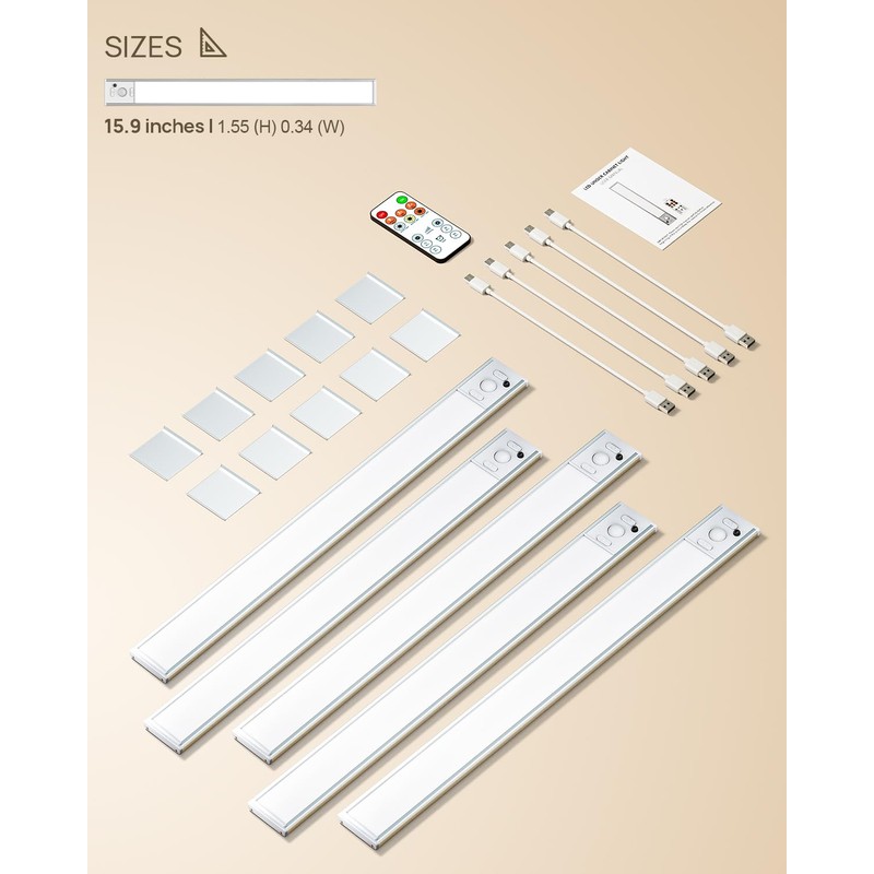 Under Cabinet Lights,80 LED Motion Sensor Light Indoor,4000mAh USB Rechargeable