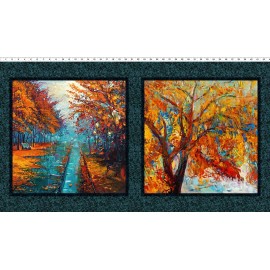 In The Beginning 23.5" X 44" Panel Autumn Panel A Year of Art Fall Cotton Fabric Panel D665.57
