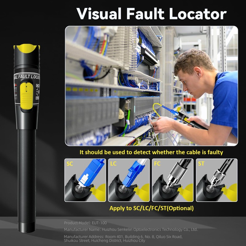 Visual Fault Locator - 100KM Ultra-High-Power VFL Fiber Optic Tester