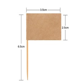 200PCS Blank Toothpick Flags Kraft Paper Food Labels (3.5 * 2.5cm) Fruit Picks for Party Food, Cheese Plate & Cupcake Toppers, Cheese Label, Baby Shower Names, Fruit Salad Cocktail Sticks