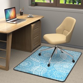 Heavy Duty Office Chair Mat for Carpet and Hardwood Floor Bohemian Desk Chair Mat Rug 36'' x 48'' Jacquard Woven Surface Floor mats for Office Home