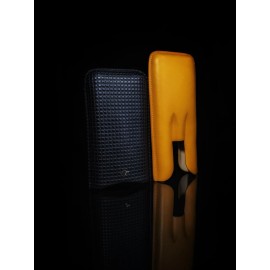 Yellow and Black  Leather  3 Cigar Carrying Case only no box