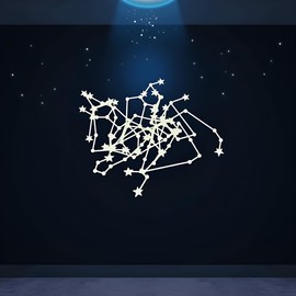 12 Constellation Wall Stickers Murals Luminous Twelve Zodiac Stickers Glow in The Dark Wall Decals Room Home Decor,Home Décor Accents Twelve Constellations Wall Stickers，Wall Treatments and Supplies