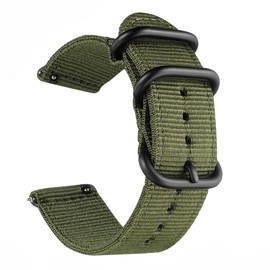 uEmoh Watch Bands, Quick Release Nylon Watch Straps for Men Women, Watch Bands of Multiple Colors & Width(18mm, 20mm, 22mm) (18mm, ArmyGreen)