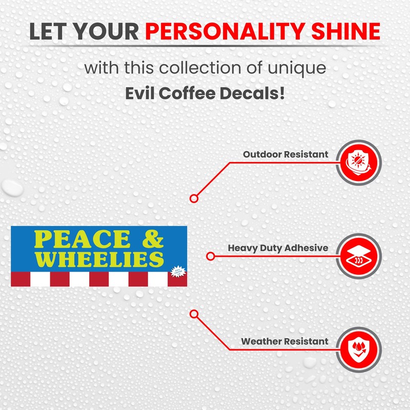 Evil Coffee Cool Helmet Stickers - Moto Sticker, Motocross Decals,