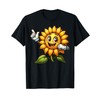 Cartoon Sunflower Character For Children Say Aye Face T-Shirt