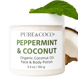 Aceite de coco orgánico de menta y coco, esmalte facial y corporal, aceite hidratante diario, exfoliante corporal hidratante para piel seca y exfolian
