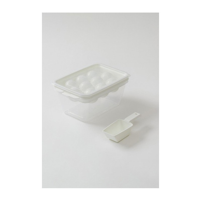 JAJU round ice tray for convenient storage_10 pieces (with scoop),