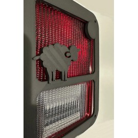 Cute Sheep Baaaaah in 3D - Black For Jeep Wrangler JK/JKU Rear Tail Light Covers