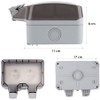 Grafner Outdoor Socket IP66, Waterproof, Dustproof, 2-Way, with Hinged Lid