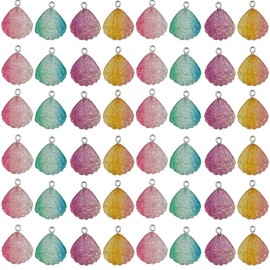 Youdiyla 40Pcs Resin Ocean Shell Series Pendant Jewelry Making DIY Keychain Earrings Pendant Various Design Charms for Jewelry Making Bracelets Necklace (SN504)