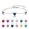 Sterling Silver Blue September Birthstone Bracelet for Women Teen, Birthday