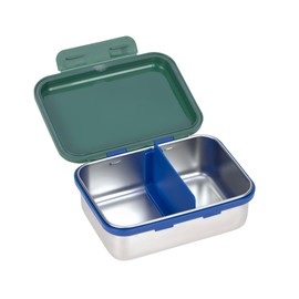 LÄSSIG Children’s Lunch Box, Stainless Steel Breakfast Box, Sustainable, for Nursery, School, Stainless Steel Lunch Box, Little Gang, Rainbow Green