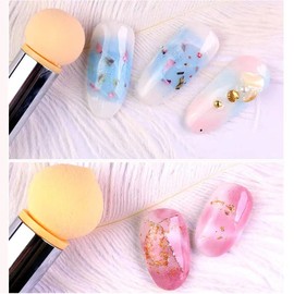 Nail Gradient Sponge Pen, ForSewian Double Head Nail Painting Brush with 20 Pieces Replacement Head for Nail Art Design