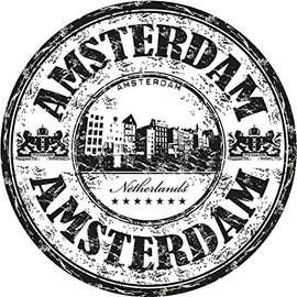 Zirni Amsterdam City Netherlands Europe Travel Grunge Stamp Sticker Decal Design 5" X 5"