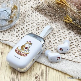 mofusand Fully Wireless Earphones, Antibacterial, IPX4 Waterproof, Touch Sensor Operation Function, Bluetooth 5.0, Model with a Quality Driver for Calls, Music and Videos