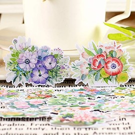 PAOPAO 20pcs Flower Stickers,Blossom Stickers,Laptop Decals,Scrapbook stickers,DIY Decoration Planner Stickers