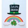 JF- St. Patrick's Day Shamrock Wreath Signs w/Dangling Pot of