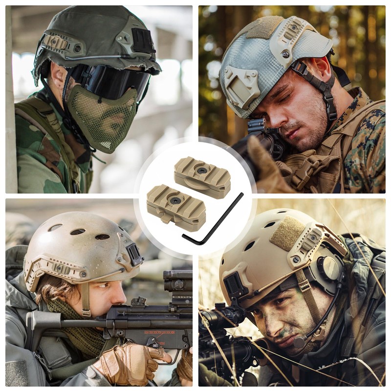 Qavctw ARC Rail Adapter Mount Kit 360 Deg Rotation Helmet