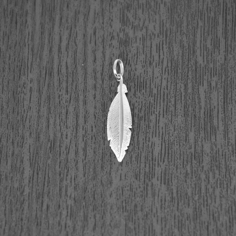 Kualitas Genuine 925 Sterling Silver Feather Pendant NO CHAIN