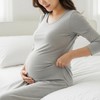 Maternity Short and Long Sleeve Pajama Dress Sleepwear Homewear Short Sleeve Short Grey/XXL 10ea