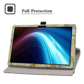 LiuShan Compatible with Teclast P20HD / Winnovo P20 Rotating Case, 360° Rotating Stand Function Case for 10.1 Inch Teclast M40/M40 Pro/M40se / Blackview Tab 8/Tab 8E, Map White
