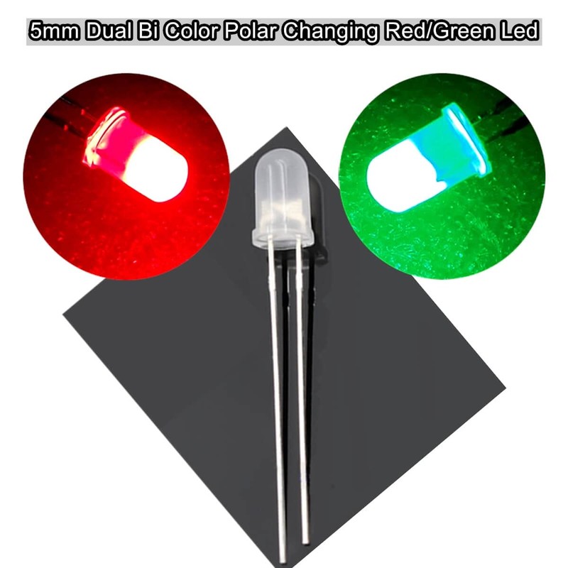 100PCS 5mm Dual Bi Color Polar Changing Rojo/Verde Led LED