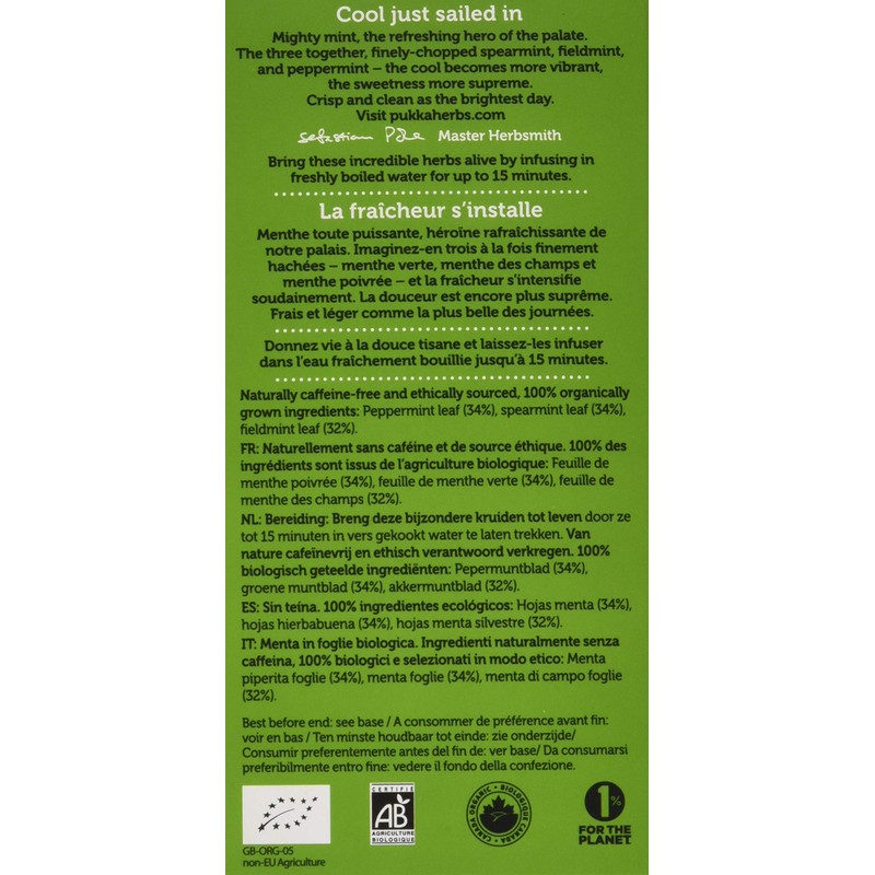 Pukka Teas Three Mint Tea, 20 Tea Bags
