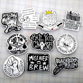 Folk Punk Sticker Pack (10 Stickers) SET 1 day this andrew defiance johnny rail wingnut ramshackle mischief blackbird daze bike jackson ohio hobo yard dishwashers glory union brew raum ghosts pipebomb