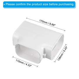 PATIKIL 4" PVC Decorative Line Cover, Tee Elbow Tubing Parts Accessories for Air Conditioner Central AC Heat Pump, White