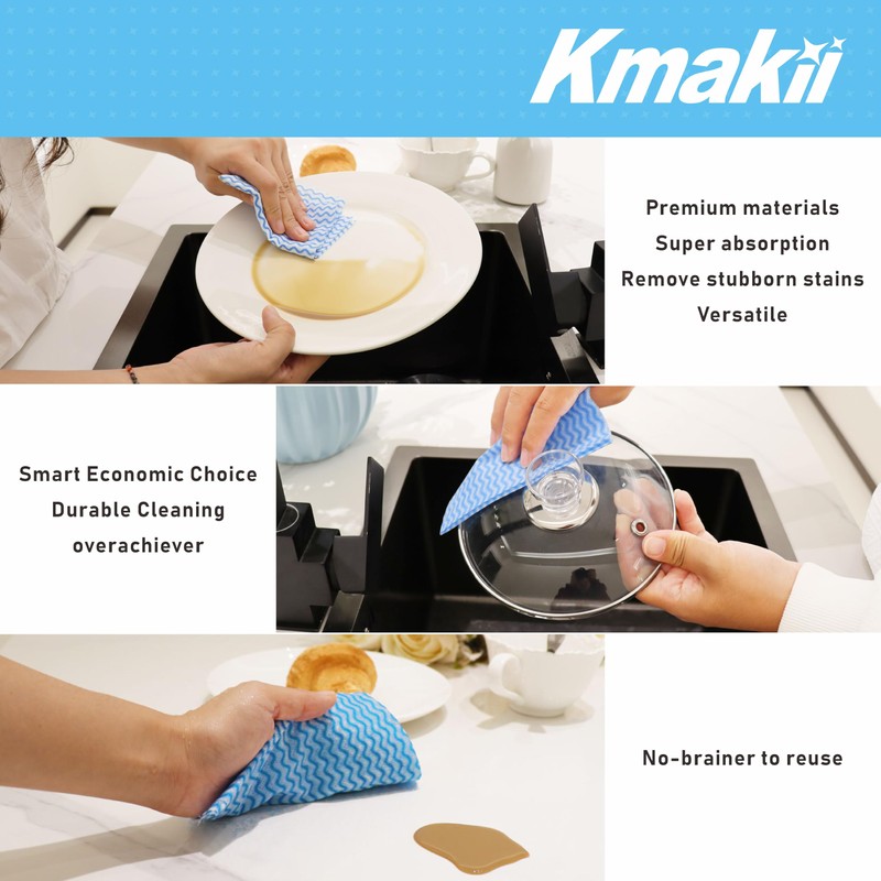 KMAKII Disposable Cleaning Cloth,Jay Clothes,Dish Cloths Roll,Reusable Cleaning Cloths,5 Rolls