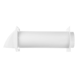 Vent Systems 4'' Inch Plastic Adjustable Through Wall Ventilation Kit - Dryer Vent Kit - Ventilation Tube With Exhaust Hood Vent Cover And Duct Connector - Built In Gravity Damper in Exhaust Hood