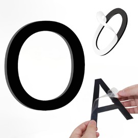 Self Adhesive House Number 3 inch House Numbers for Outside Acrylic Address Home Number House Apartments Office Hotel Room Numbers Modern Mailbox Numbers for Easy to Install (3in Letter-O)