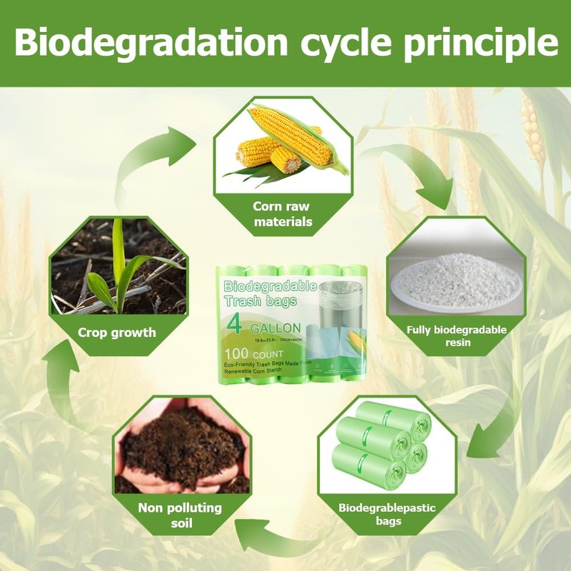Food Waste Bags, Compostable Biodegradable Food Waste Bags, Biodegradable Trash