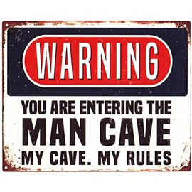 Moritz Decorative Tin Sign Warning My Cave My Rules 20 x 25 cm Retro Gift Idea Metal Vintage Design for Decoration