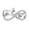 Qings Cat Infinity Ring for Women 925 Sterling Silver Cats
