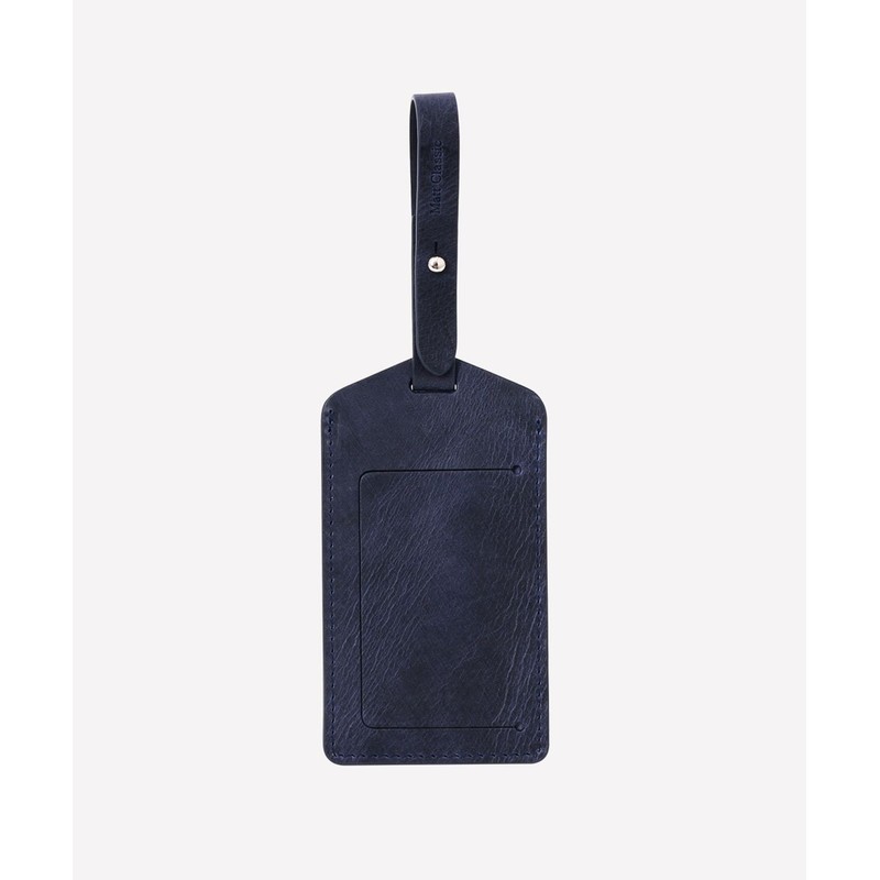 Matteu Matte Italian Full Grain Leather Carrier Initial Name Tag