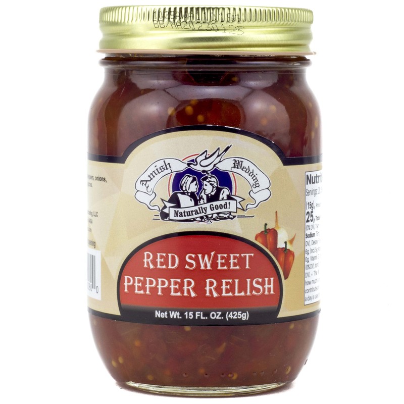 Amish Wedding Red Sweet Pepper Relish 15 Ounces (Pack of
