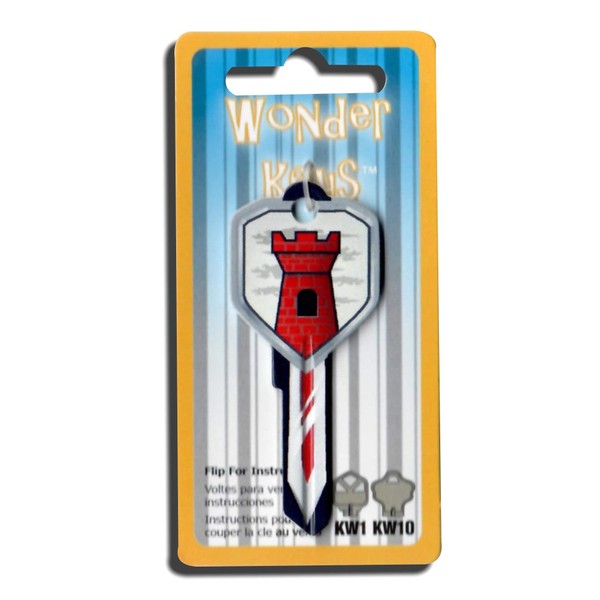 Wonder Keys RED Castle Shield and Sword Shaped Compatible with
