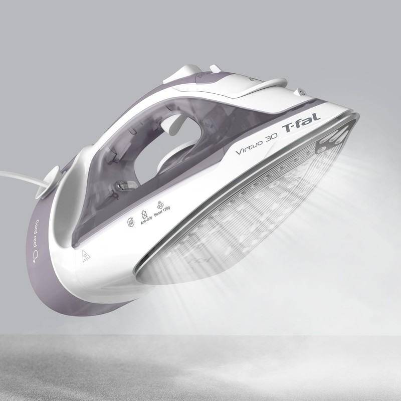 T-Fal Virtuo Steam Iron for Clothes with Retractable Cord, Portable