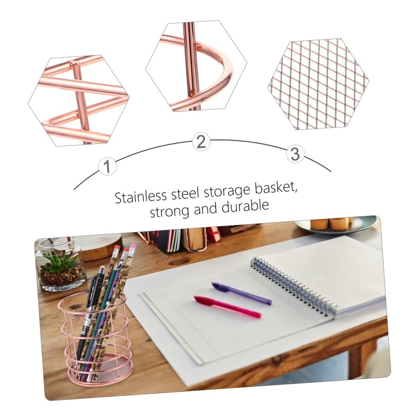 LABRIMP 3pcs Mesh Storage Baskets Set Pen Holder for Organizing