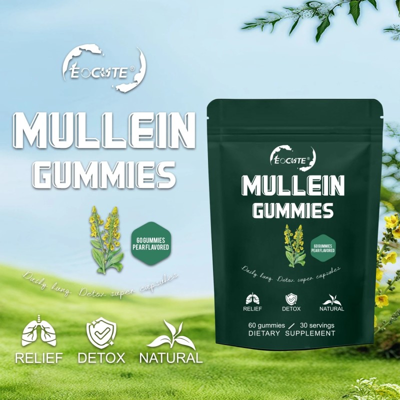 9 in 1 Mullein Leaf Extract Gummies for Lung Cleanse,